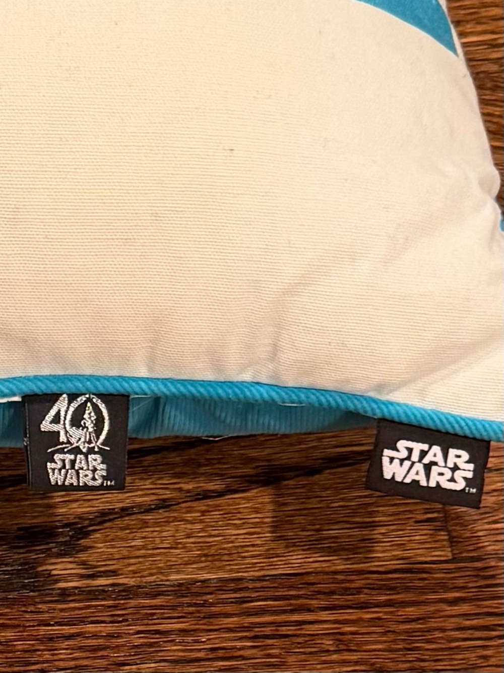 Star Wars Cream and Light Blue Accent Pillow with Branded Tags - Picture 3 of 3